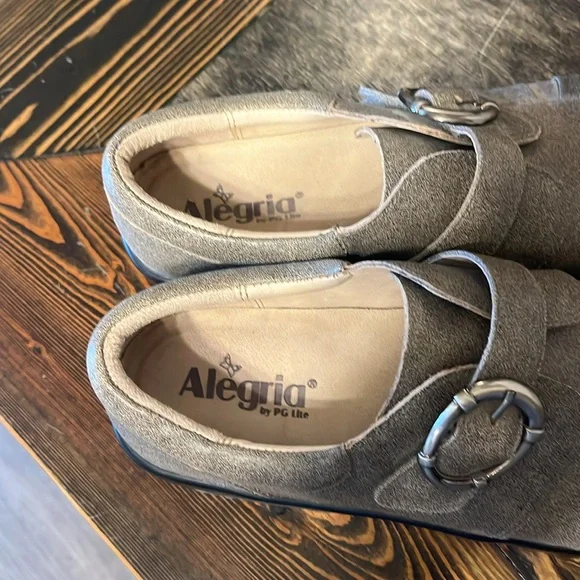Alegria Silver Grey Buckle Shoes size 40 - Picture 5 of 10